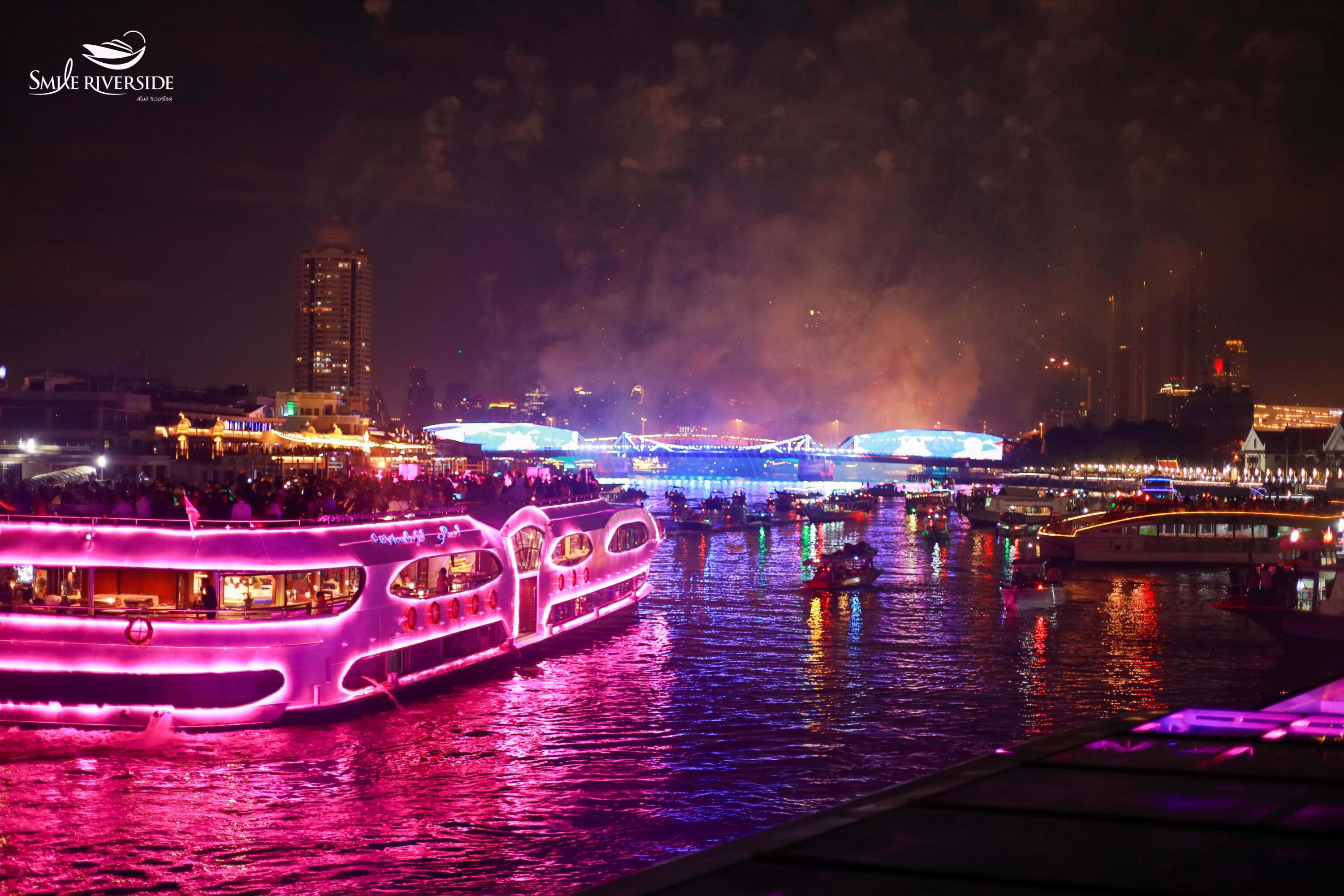 Dinner: วันปีใหม่ เคานท์ดาวน์!! Smile Riverside Cruise - Program A (โปรแกรม Celebrate New Year Eve 2026 Dinner Cruise) วันพุธ ที่ 31 ธันวาคม 2568