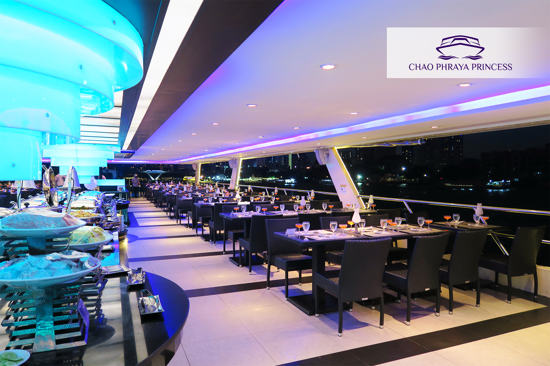 Dinner: เจ้าพระยา ChaophrayaPrincess Cruise (โปรแกรม Dinner Cruise)-ICON SIAM /ASIATIQUE Pier